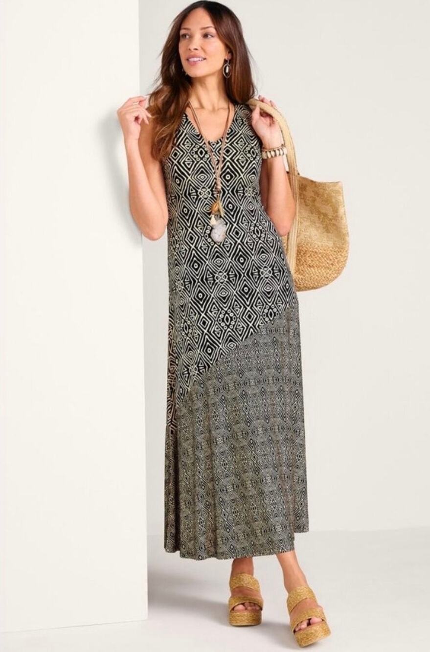 Soft Surroundings Tulum Maxi Dress Burnt Hickory Small Heavenly Soft NWT Boho